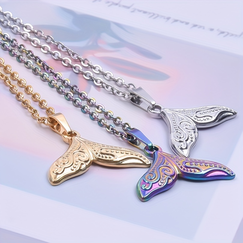 Women's 18K Plated Stainless Steel Fishtail Pendant Necklace